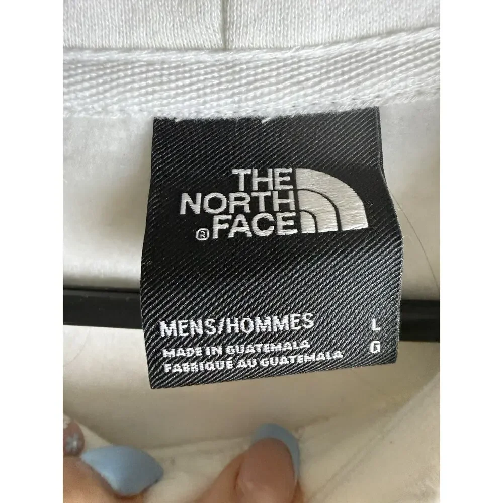 The North Face Hoodie Mens Large White Pullover Rainbow Graphic Sweatshirt